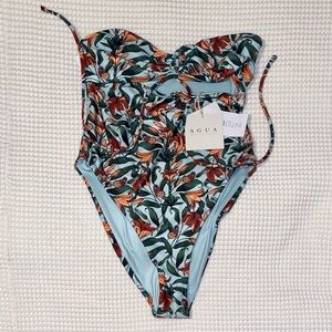 AGUA BY AGUA BENDITA
Monarca Monarca cutout floral-print halterneck swimsuit